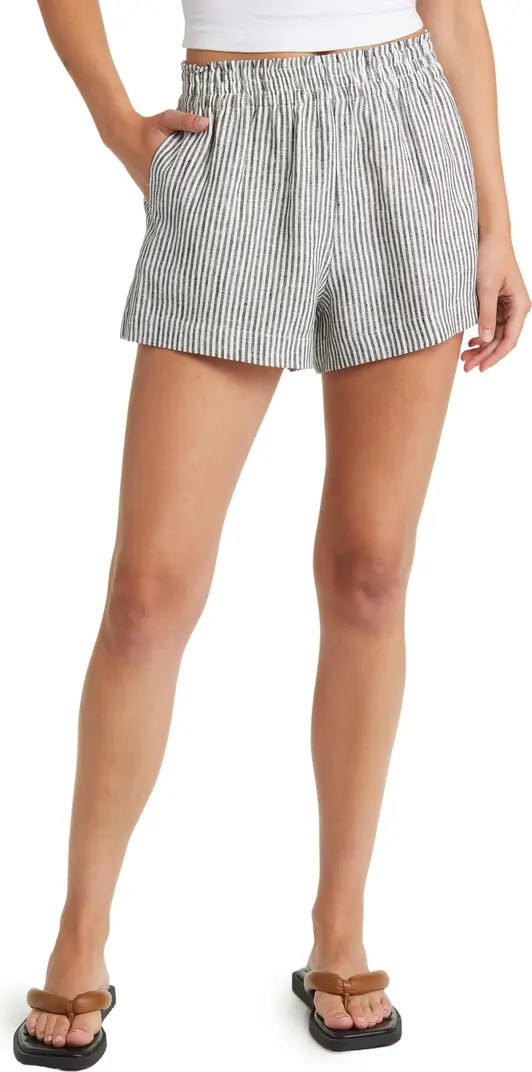 Mila Smocked Waist Linen Shorts | Nordstrom