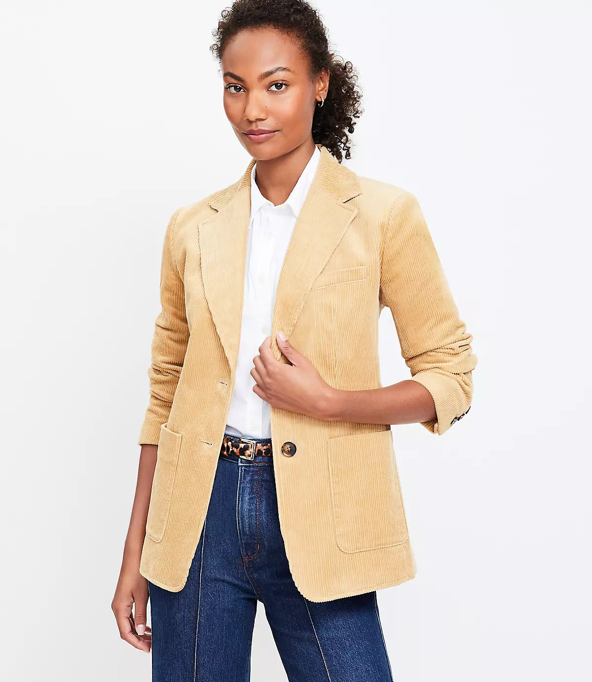 Corduroy Fitted Blazer | LOFT