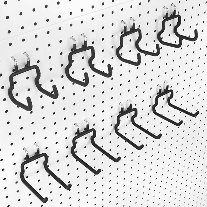 G.CORE 8-Pack Pegboard Hooks, Peg Board Tool Utility Hooks & Hangers Fit 1/4" Pegboards, Heavy Du... | Amazon (US)
