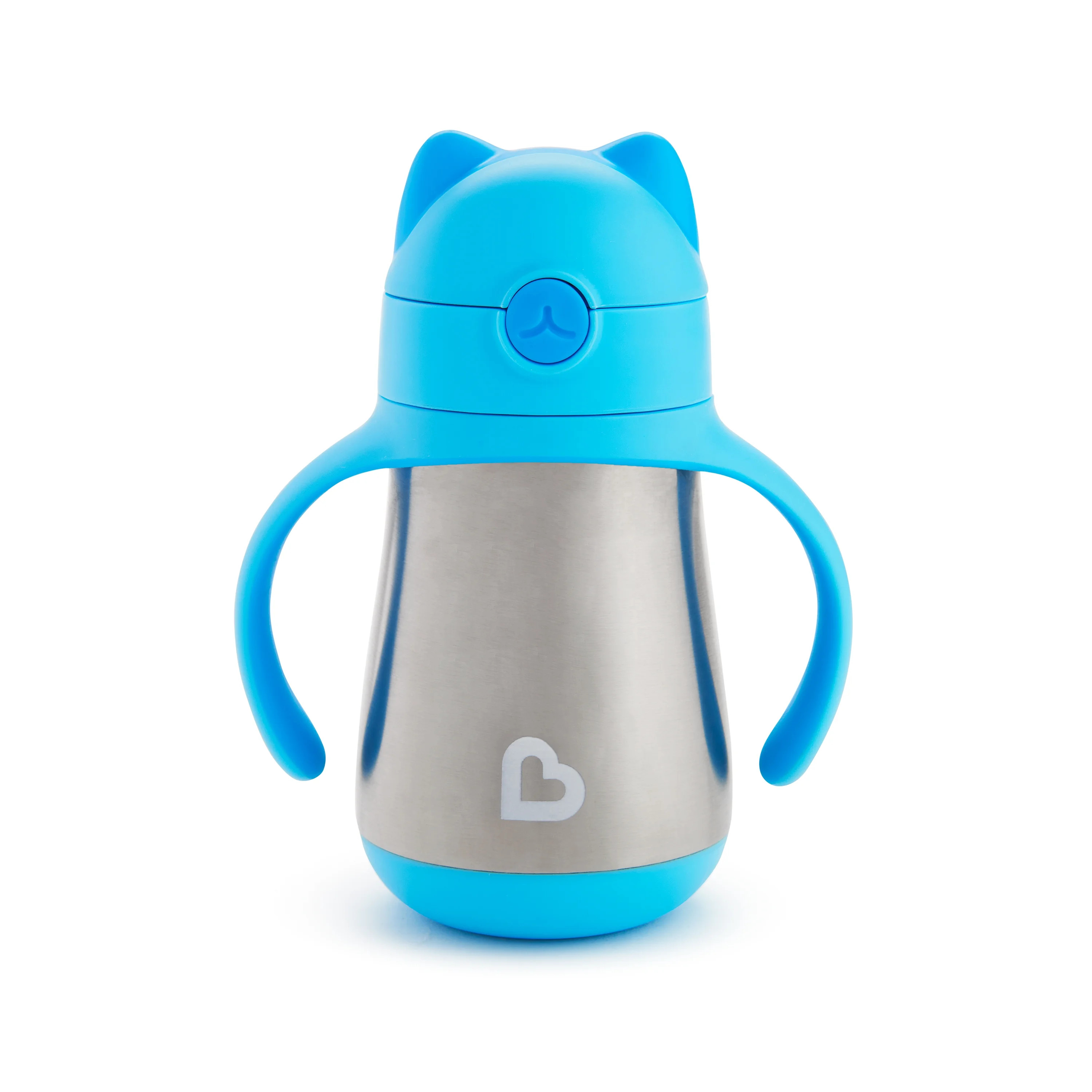 Munchkin Cool Cat Stainless Steel Straw Cup, 8 Ounce, Blue | Walmart (US)