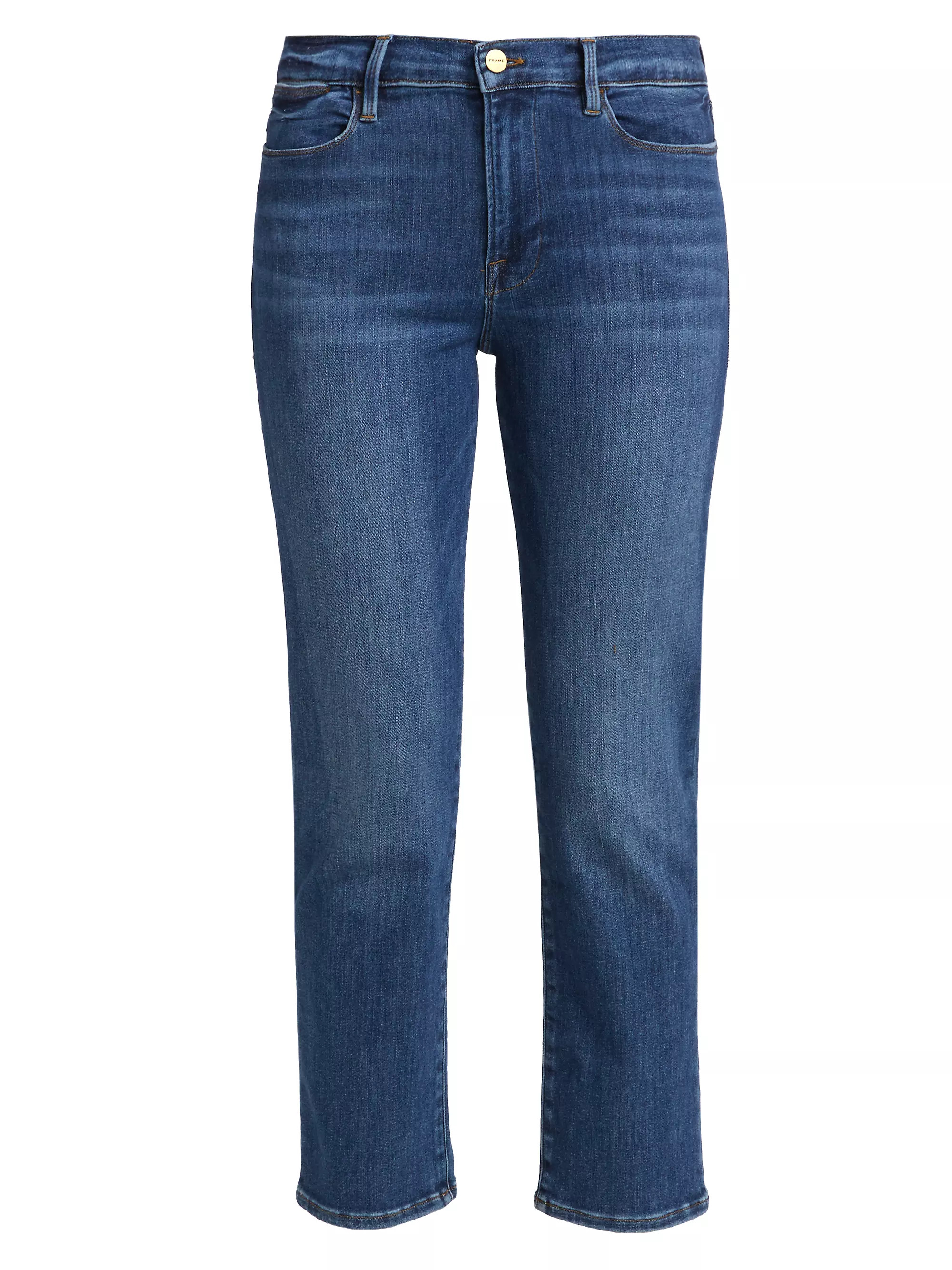 Shop Frame Le High Straight Cropped Jeans | Saks Fifth Avenue | Saks Fifth Avenue