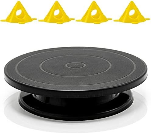 LAMXD 11”Rotate Turntable Sculpting Wheel Revolving Cake Turnable Black Painting Turn Table Stand fo | Amazon (US)