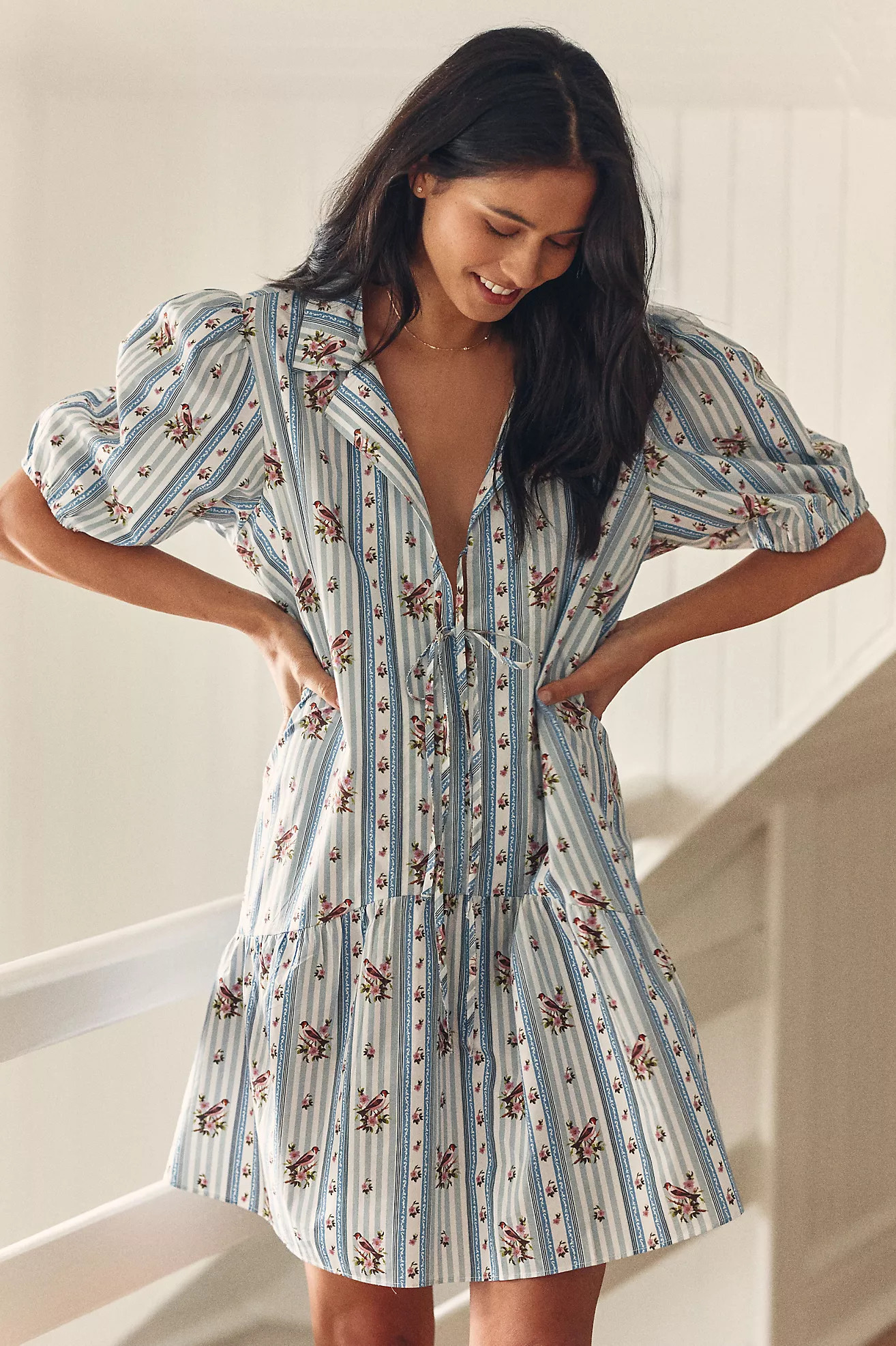 LyreBird Puff Sleeve Mini Dress | Anthropologie (US)