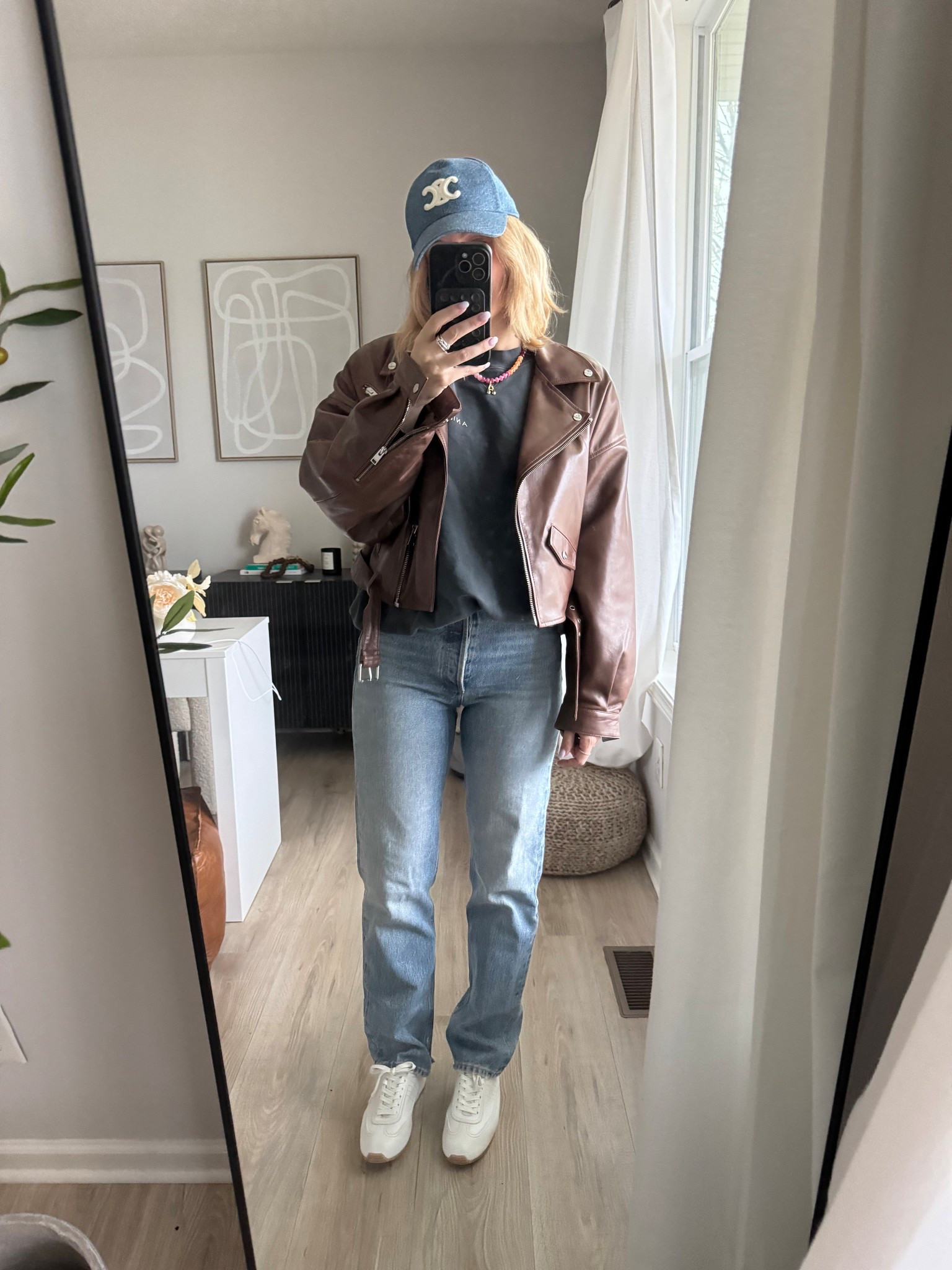 Leather jacket and sweatshirt combo  

#LTKOver40 #LTKootd #LTKTravel