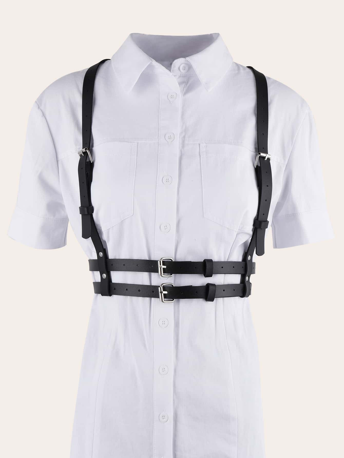 Solid Harness Belt With Hole Punch | SHEIN