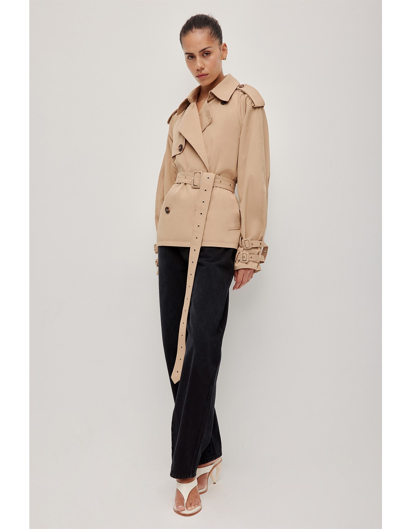 Aston Cropped Trench | David Jones (Australia & New Zealand)