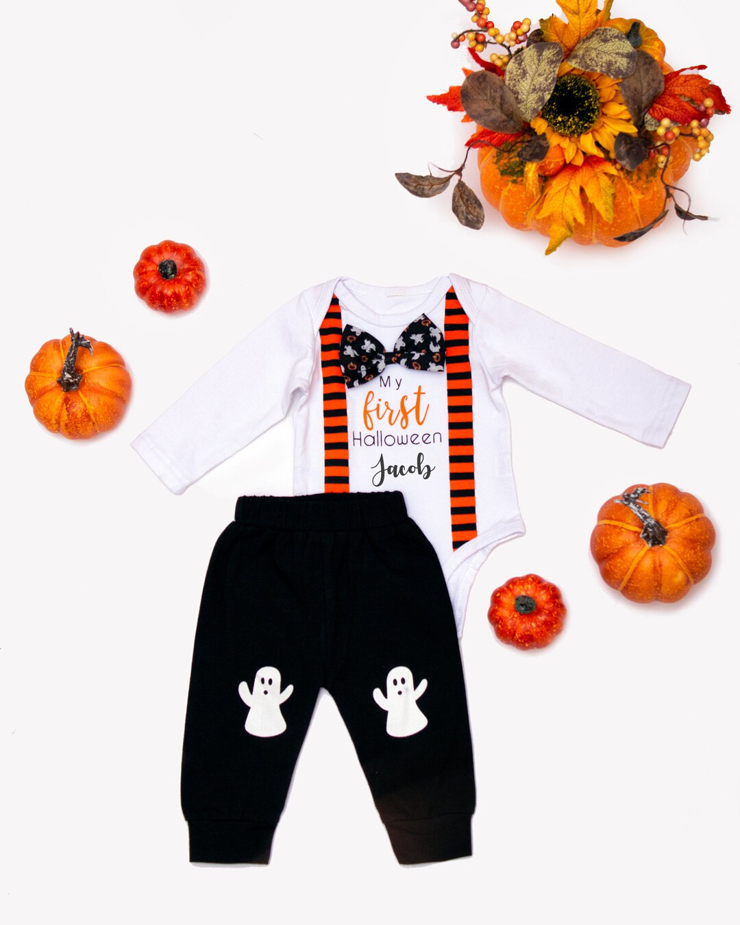 My First Halloween Romper, Personalised Halloween Romper, Cute baby Personalised First Halloween ... | Etsy (US)