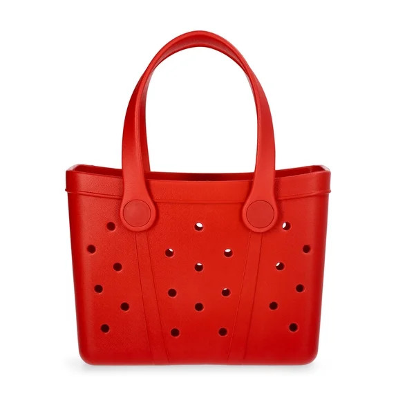 Time and Tru Women's Lightweight Mini Beach Tote Bag, Red - Walmart.com | Walmart (US)