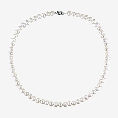 Womens White Sterling Silver 18 Inch Strand Necklace, One Size | JCPenney