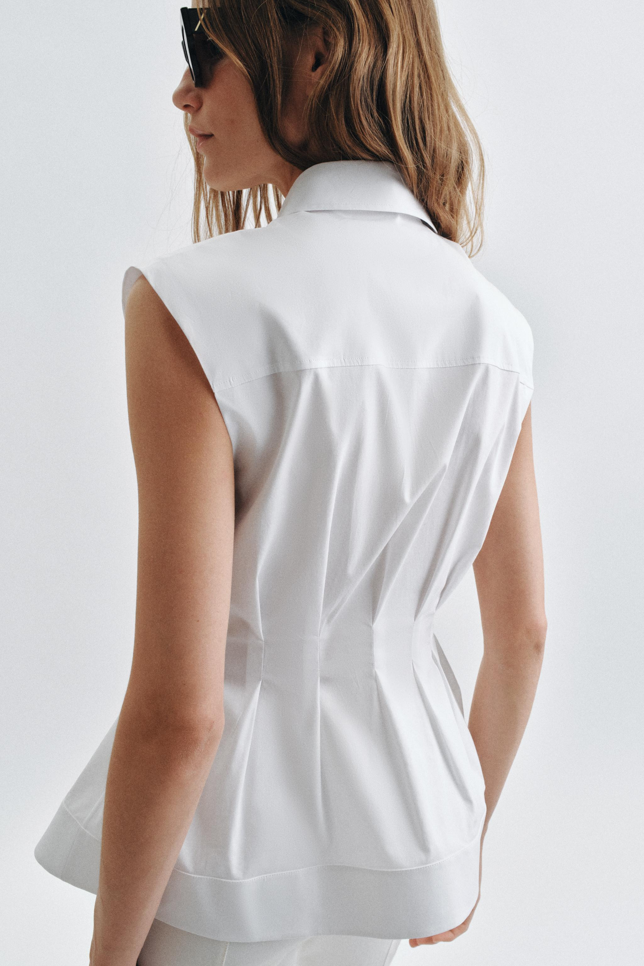 PLEATED SLEEVELESS SHIRT ZW COLLECTION | Zara US