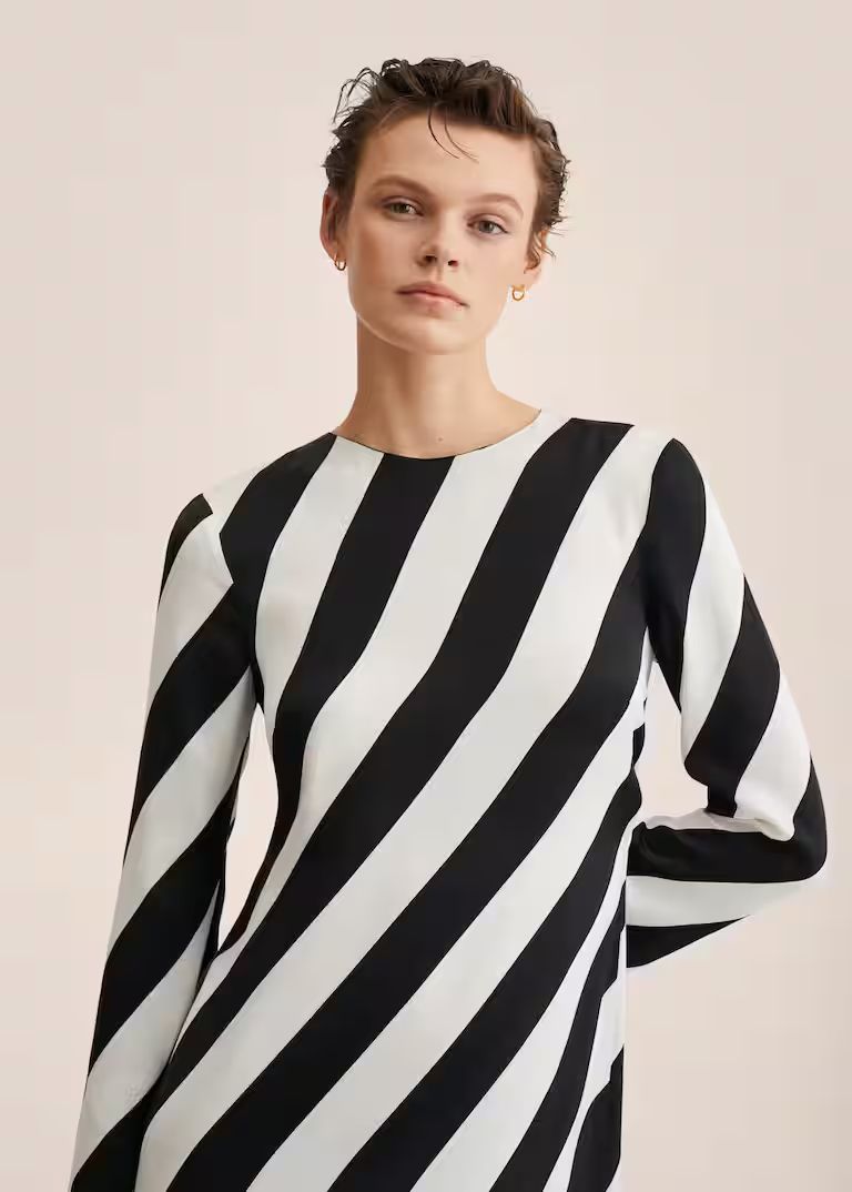 Cut-out back striped dress | MANGO (UK)