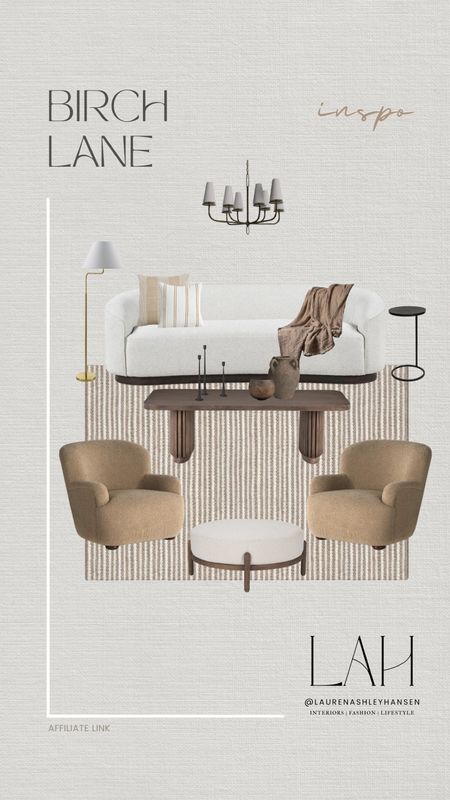 Birch Lane cozy sitting / living room space! I’m loving all the warm brown tones as of recent, and these pieces are no exception. I love the curved lines, soft teddy and boucle fabrics, and timeless stripes of these pieces. 

#LTKHome #LTKStyleTip