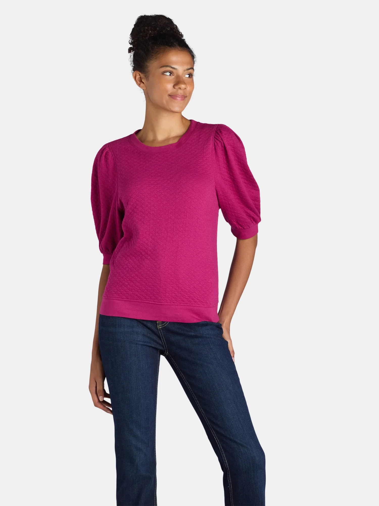 Time and Tru Women's Quilted Top, Sizes XS-XXXL - Walmart.com | Walmart (US)