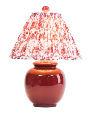 18in Pleated Shade Ceramic Orb Table Lamp | Bedroom | Marshalls | Marshalls