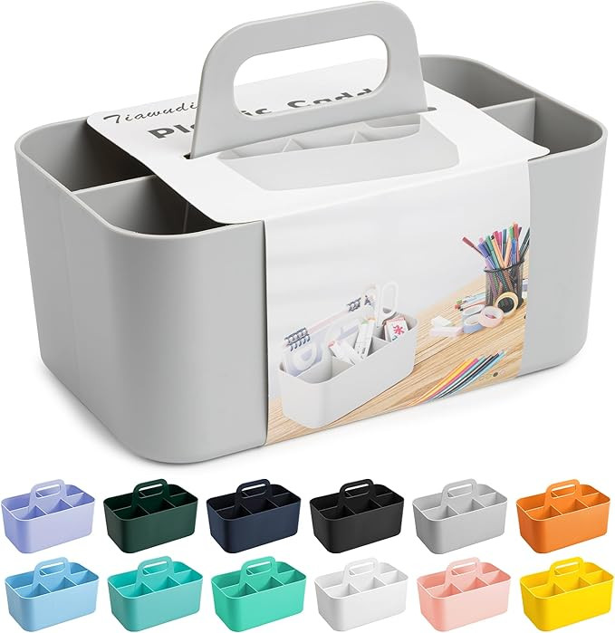 Tiawudi Multipurpose Caddy Organizer, Plastic Caddy with Handle, Stackable Desk Organizer for Sta... | Amazon (US)