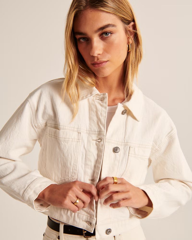 Cropped Denim Jacket | Abercrombie & Fitch (US)