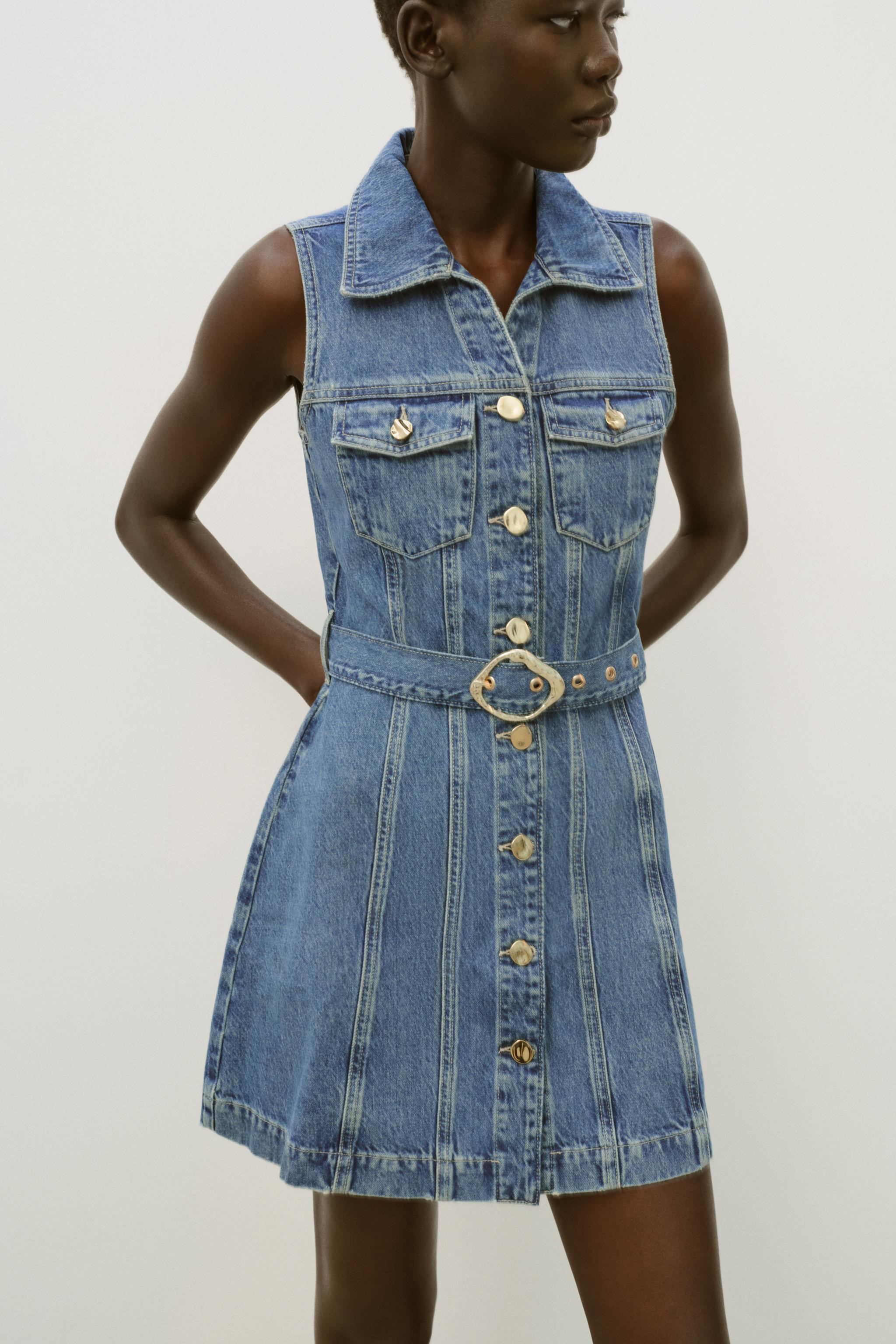 Z1975 SHORT BELTED DENIM DRESS | Zara US