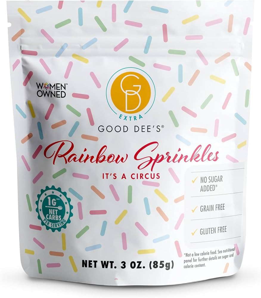 Good Dees Keto Rainbow Sprinkles (1g Net Carbs Per Serving) - Sugar Free Low Carb Keto Dye Free S... | Amazon (US)