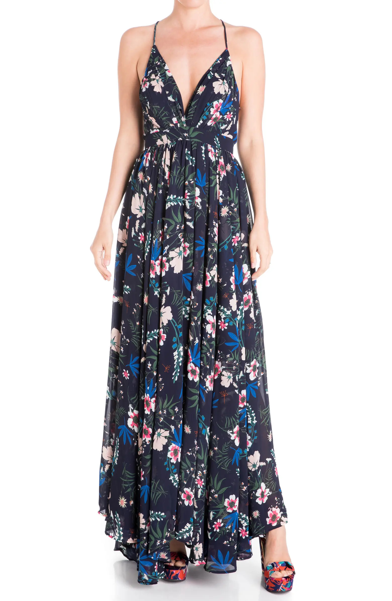 Enchanted Garden Floral Cross-Back Maxi Dress | Nordstrom Rack