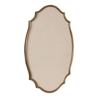 Leanna 24 in. W x 36 in. Gold Scalloped Framed Fabric Memo Board | The Home Depot