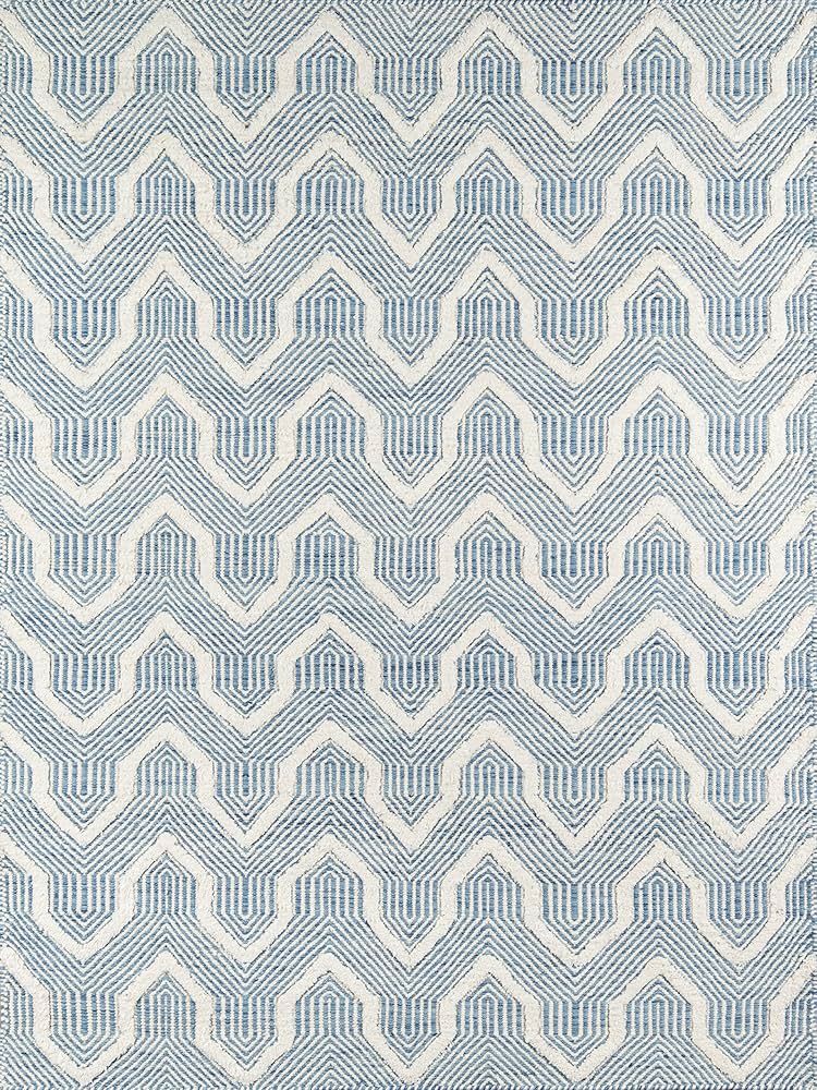 Erin Gates by Momeni Langdon Prince Blue Hand Woven Wool Area Rug 5' X 8' | Amazon (US)