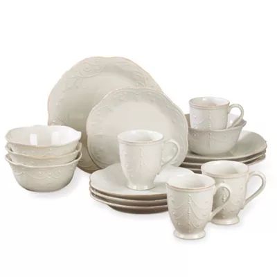 Lenox® French Perle 16-Piece Dinnerware Set in White | Bed Bath & Beyond