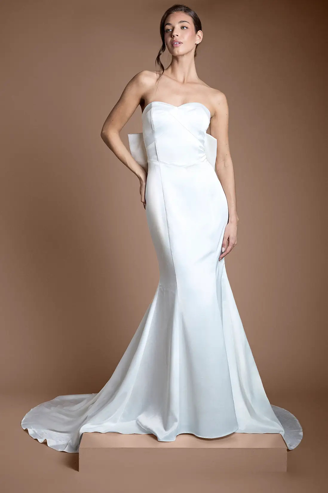 Dramatic Bow Ponte Fishtail Wedding Dress | Karen Millen