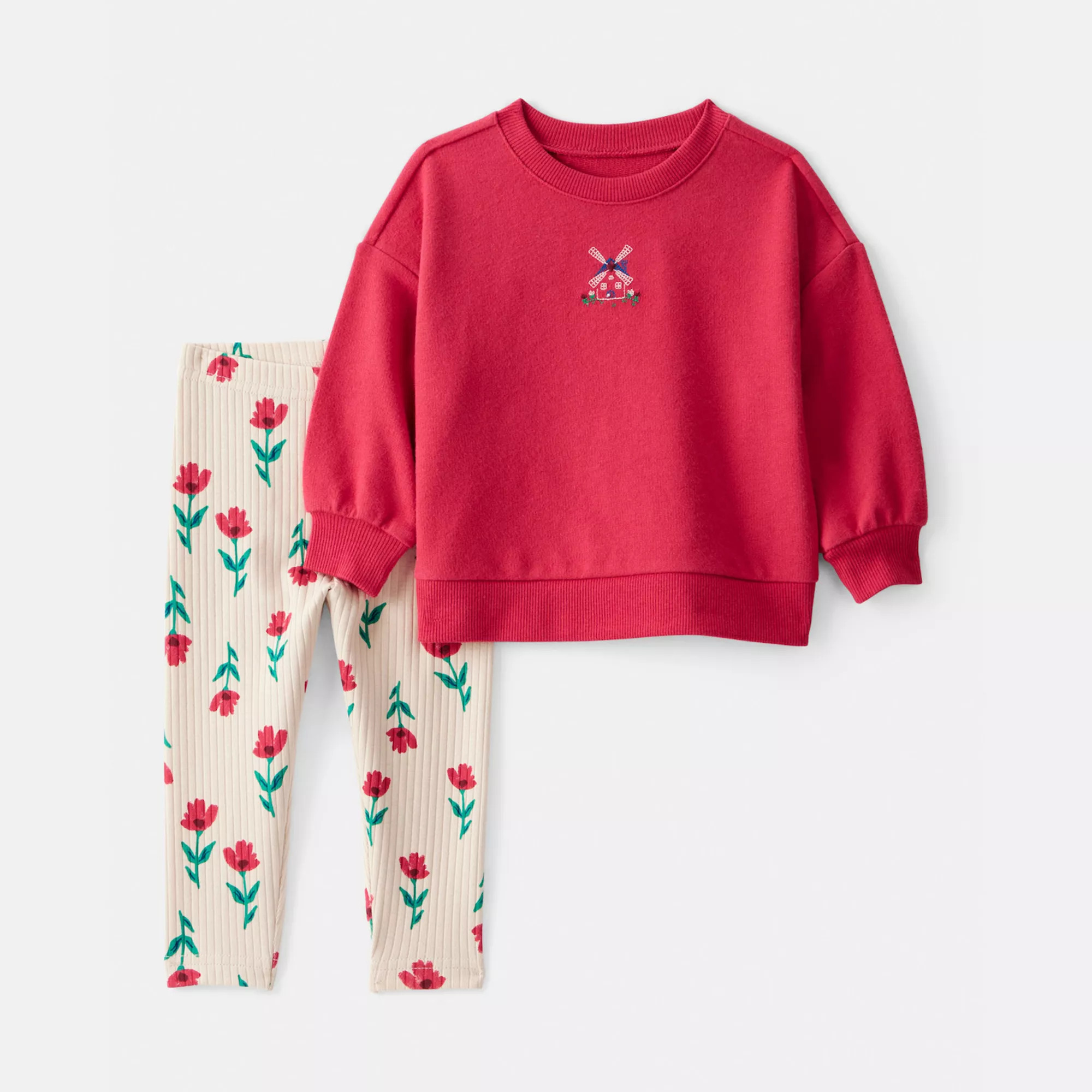 Baby Girl Carter's Floral Windmill Sweatshirt & Pant Set | Kohl's