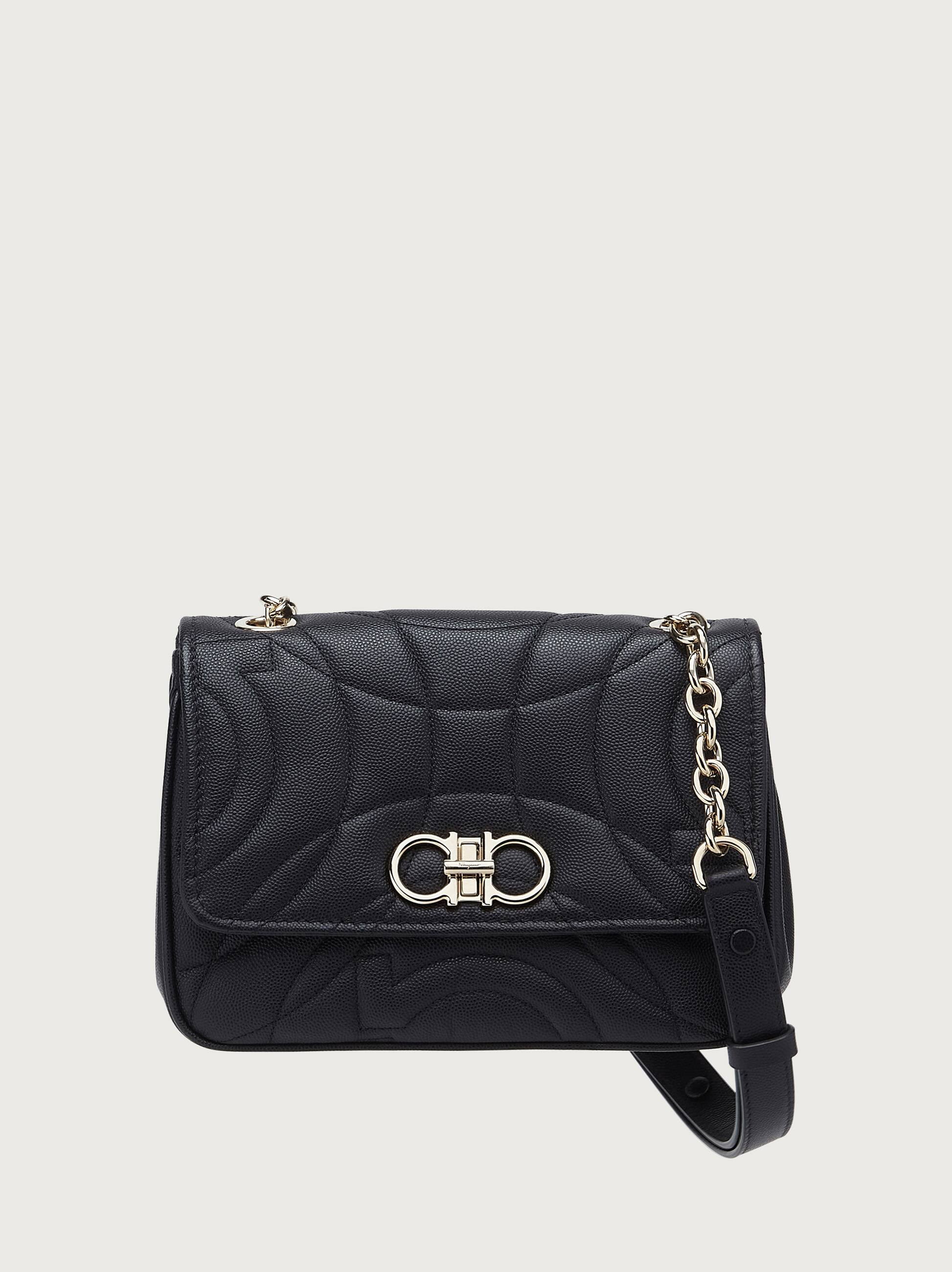 Salvatore Ferragamo Women Quilted Gancini cross body bag (S) Black | Ferragamo