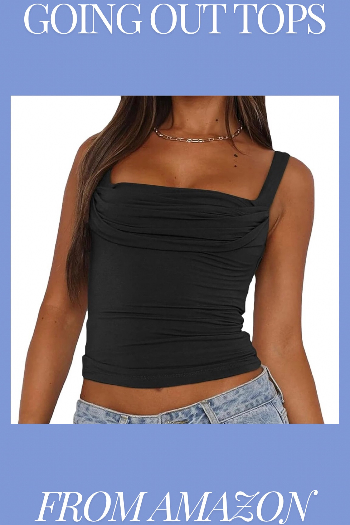 going out top from amazon! skims dupe top. fitted going out top! super easy to throw on and pair with jeans for a night out in college or with the girls!!! would also be perfect for a dinner date night or going to grab drinks! 