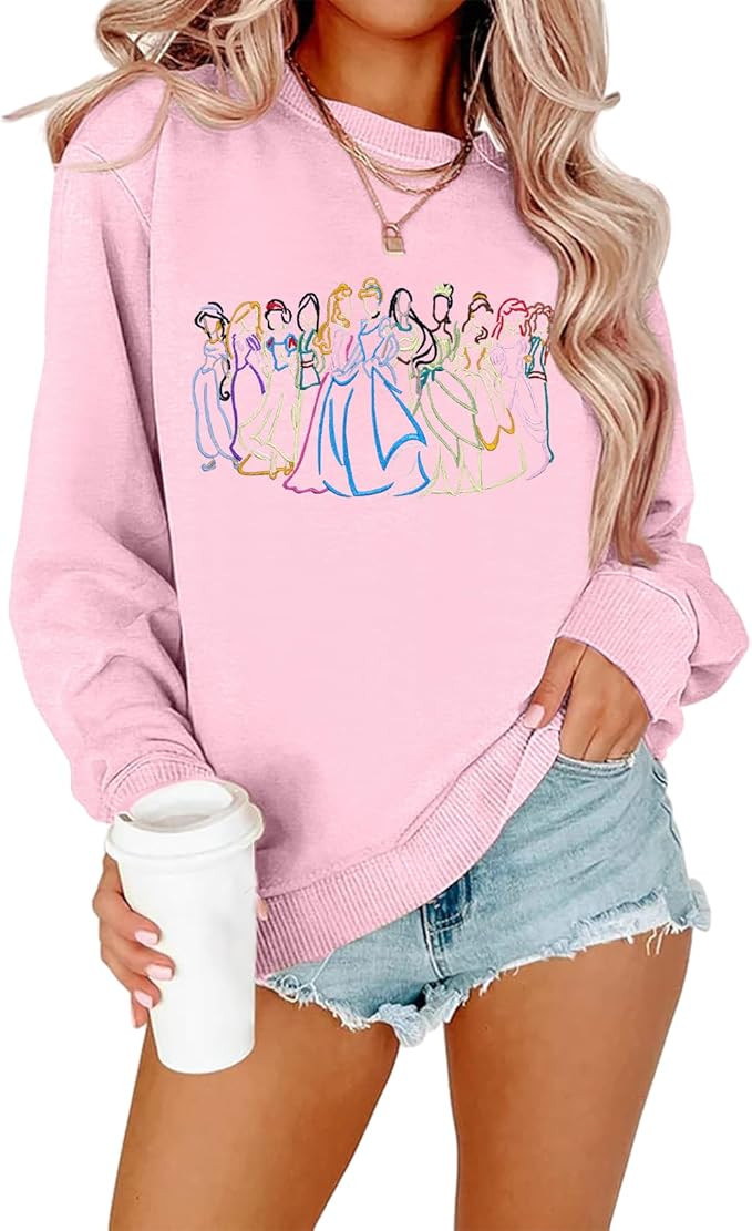 BANGELY Magical Sweatshirt Women Cute Embroidered Magic Princess Sweater Family Vacation Shirt Ca... | Amazon (US)