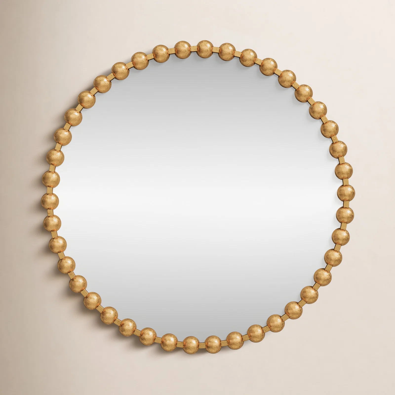 Marlowe Beaded Round Metal Wall Mirror | Birch Lane