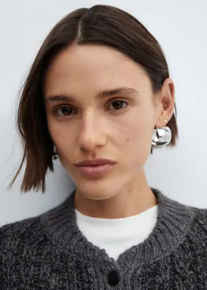 MANGO - Wide hoop earrings silver - One size - Woman | Mango Australia