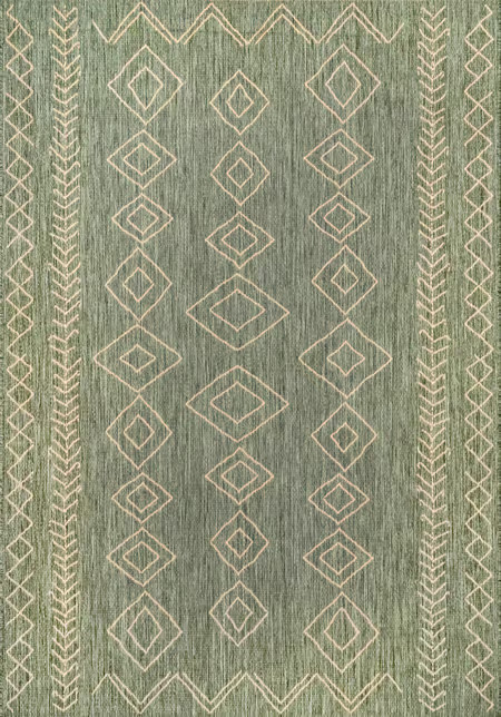 Sage Moroccan Diamonds Indoor/Outdoor Area Rug | Rugs USA