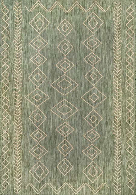 Sage Moroccan Diamonds Indoor/Outdoor Area Rug | Rugs USA