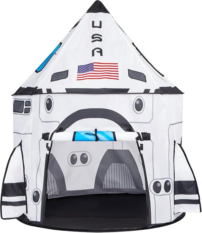 JOYIN Rocket Ship Play Tent Pop up Play Tent Kids Indoor Outdoor Spaceship Playhouse Tent Set | Amazon (US)