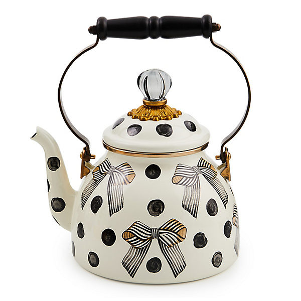 MacKenzie-Childs Pretty As A Bow 2 Quart Tea Kettle | MacKenzie-Childs