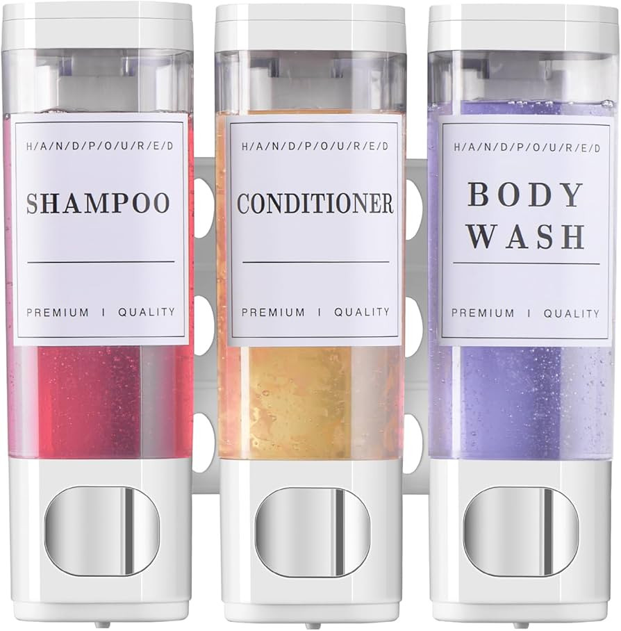 Shower Soap Dispenser Wall Mounted No Drill Shampoo Dispenser for Shower Wall Shampoo and Conditi... | Amazon (US)