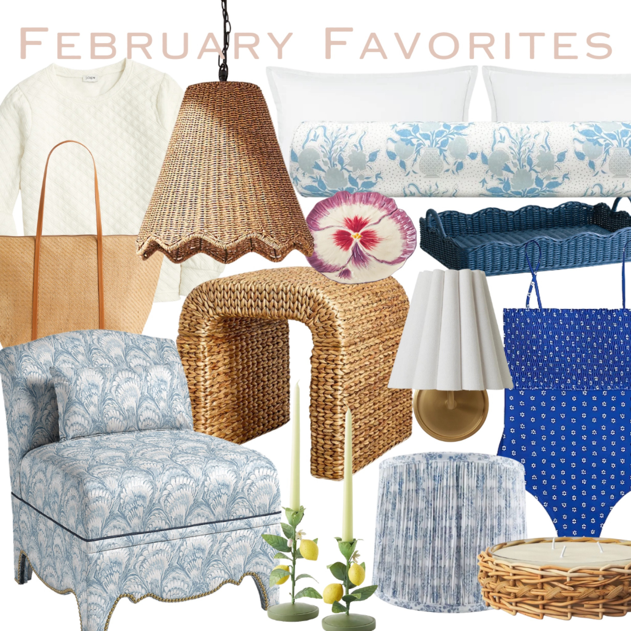 February best sellers!
Slipper chair, pleated lamp shade, woven table, Target finds, scalloped pendant, quilted sweatshirt, straw bag, bolster pillow, block print lamp shade, smocked swimsuit, candlestick, tablescape accessories, sconce, jcrew, grandmillennial style

#LTKunder50 #LTKswim #LTKhome