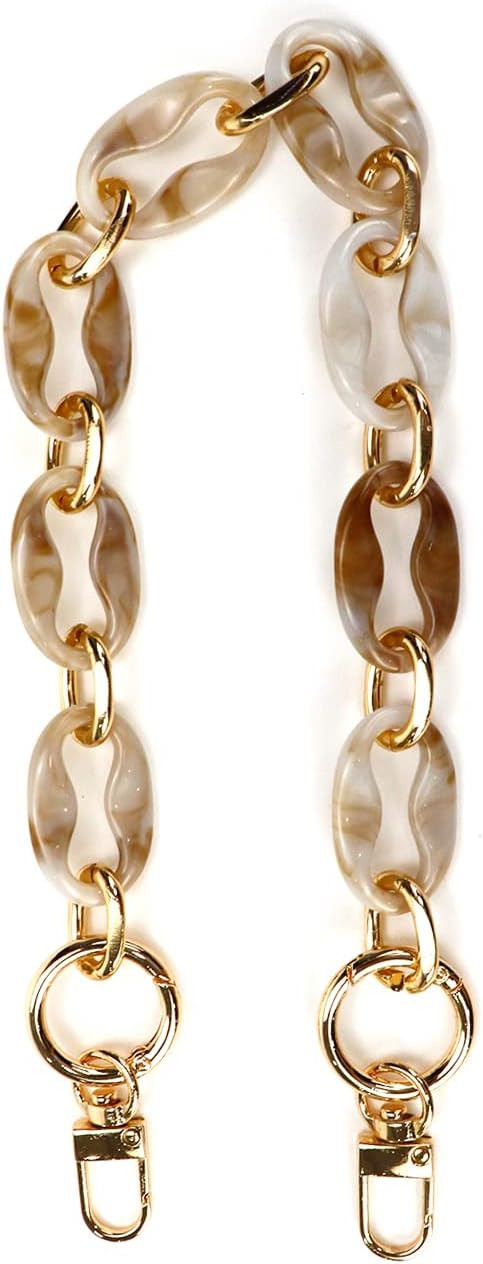 Crapyt Oval Resin Purse Chain Strap, Acrylic Marbled White, 40cm/15.75" | Amazon (US)