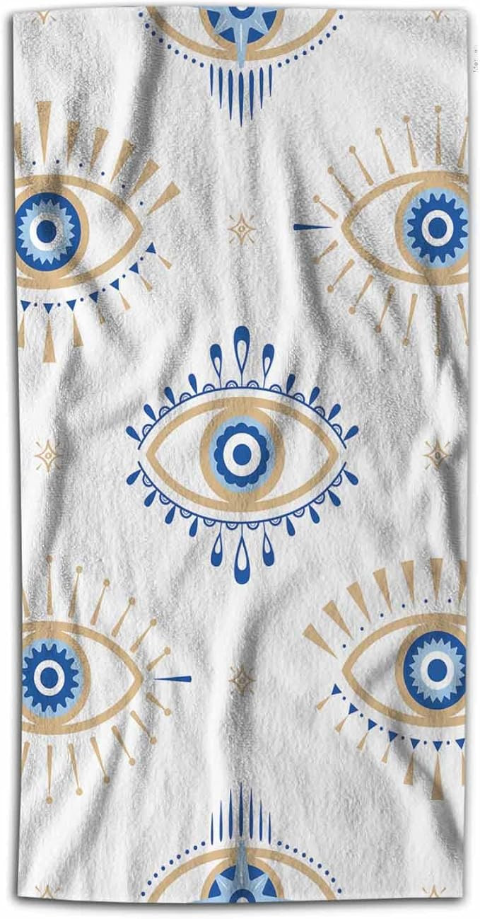 AOYEGO Evil Eye Bath Towel Magical Hamsa Eye Witchcraft Occult Symbol Bathroom Towels Extra Large... | Amazon (US)