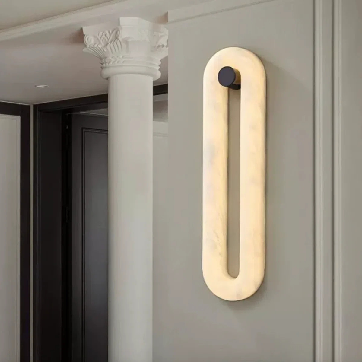 LIGHT Alva Alabaster Oval Ring Sconce On Hanger | Handmade VUUE Design | Indoor/Outdoor | Wayfair North America