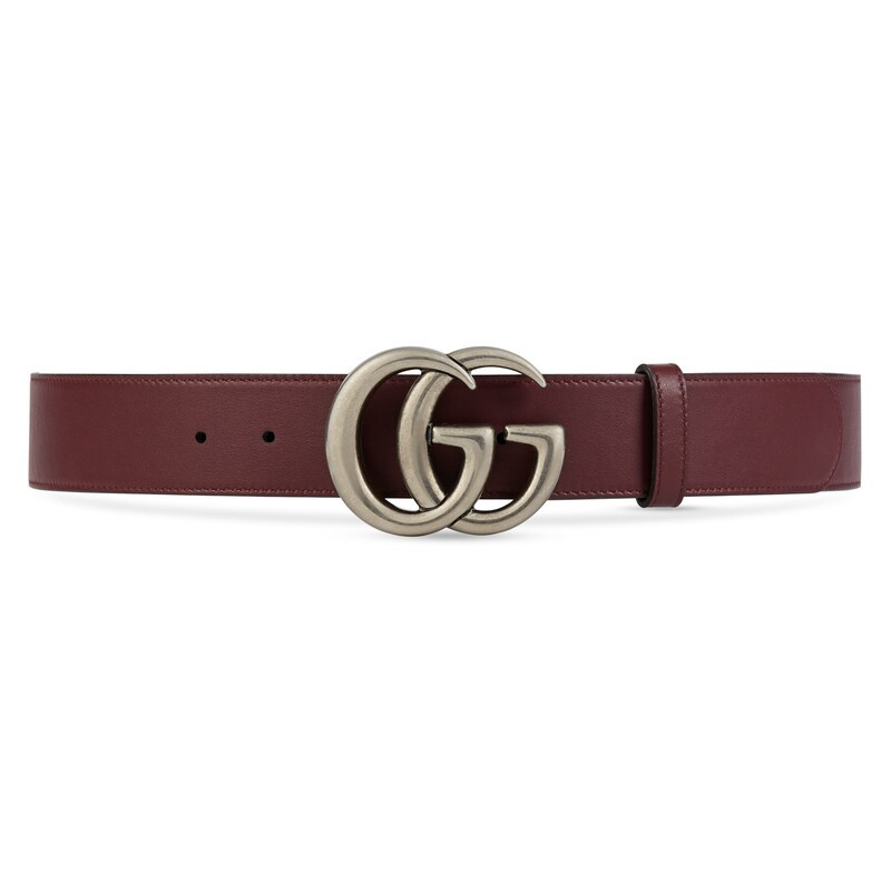 Leather belt with double G buckle | Gucci (US)
