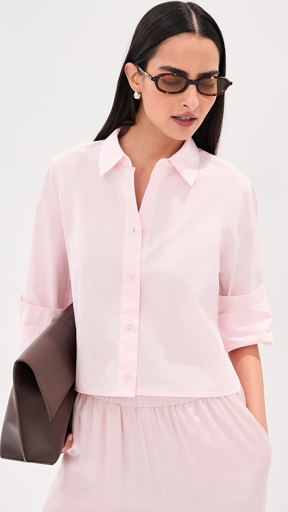 Felicity Boxy Cropped Poplin Button Down Shirt | Shopbop