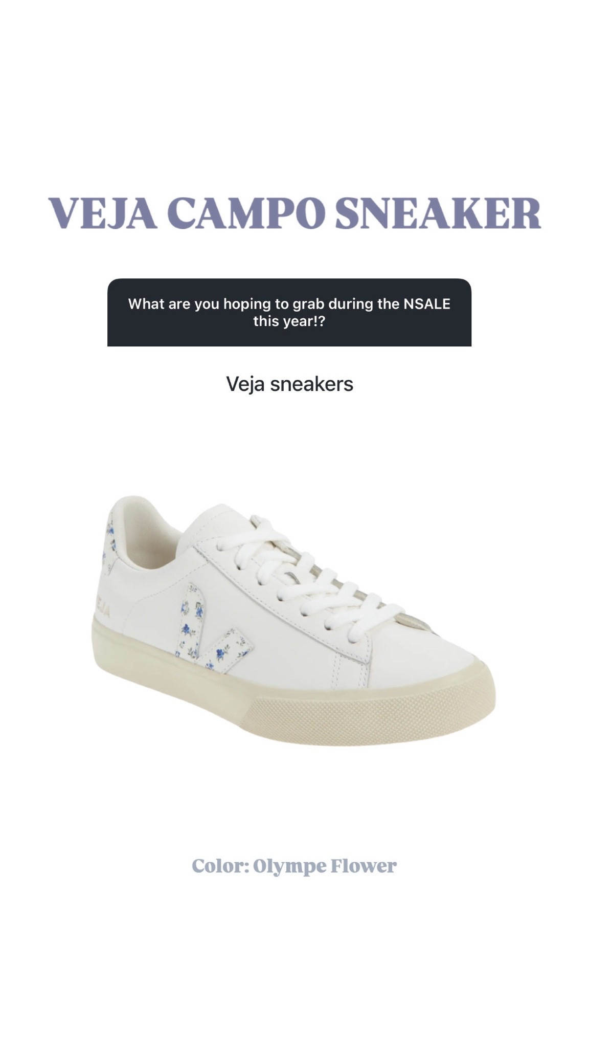 How cute is the floral detail on these sneakers?! 😍 on sale now!

Loverly Grey, Veja, women’s neutral sneakers, NSALE, Nordstrom sale, sale alert

#LTKSaleAlert