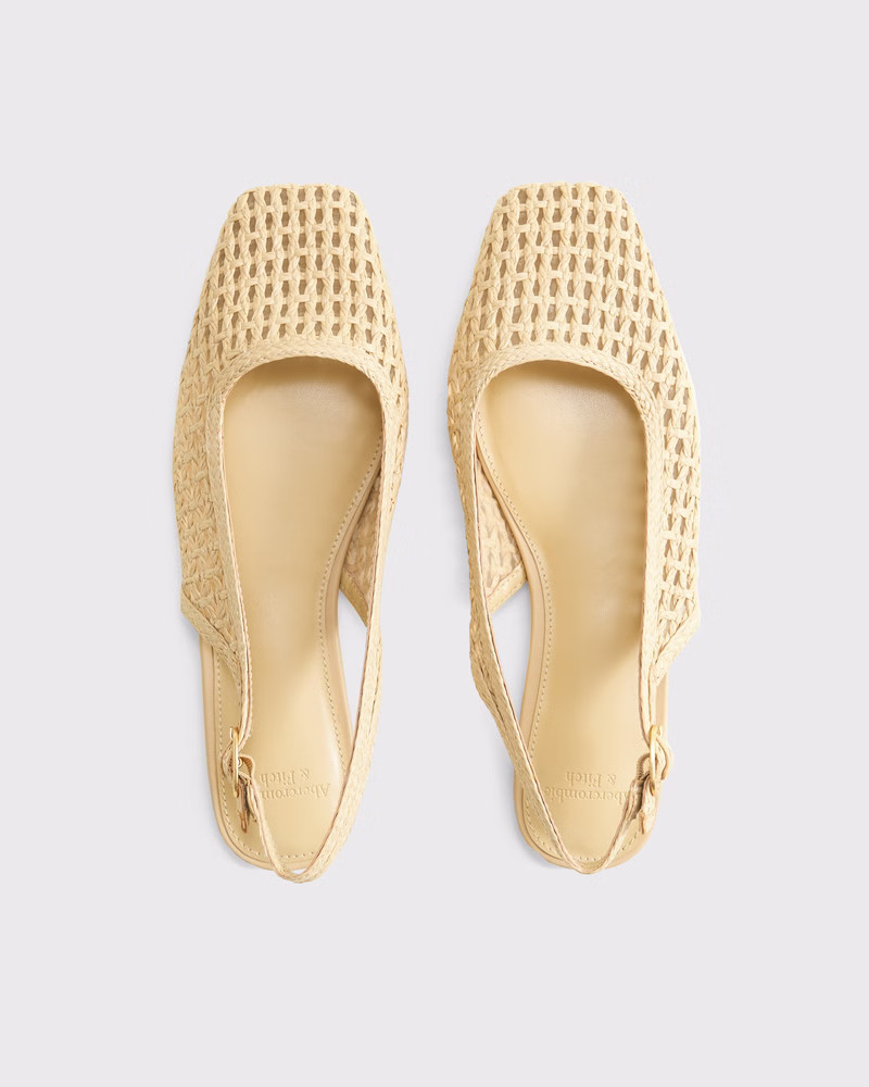 Women's Slingback Crochet-Style Flats | Women's New Arrivals | Abercrombie.com | Abercrombie & Fitch (US)