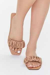 Ruched Faux Leather Sandals | Forever 21 (US)