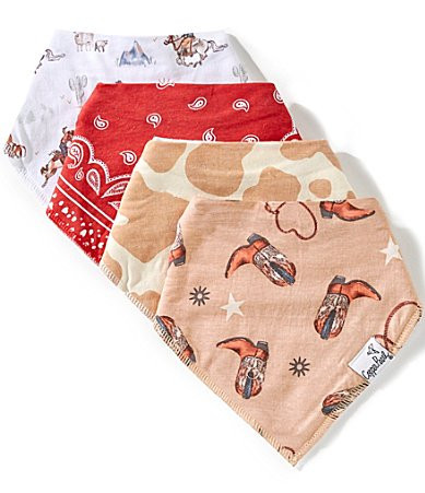 Copper Pearl Baby Boys Boone Western Print Bandana Bibs 4-Pack - Boone | Dillard's