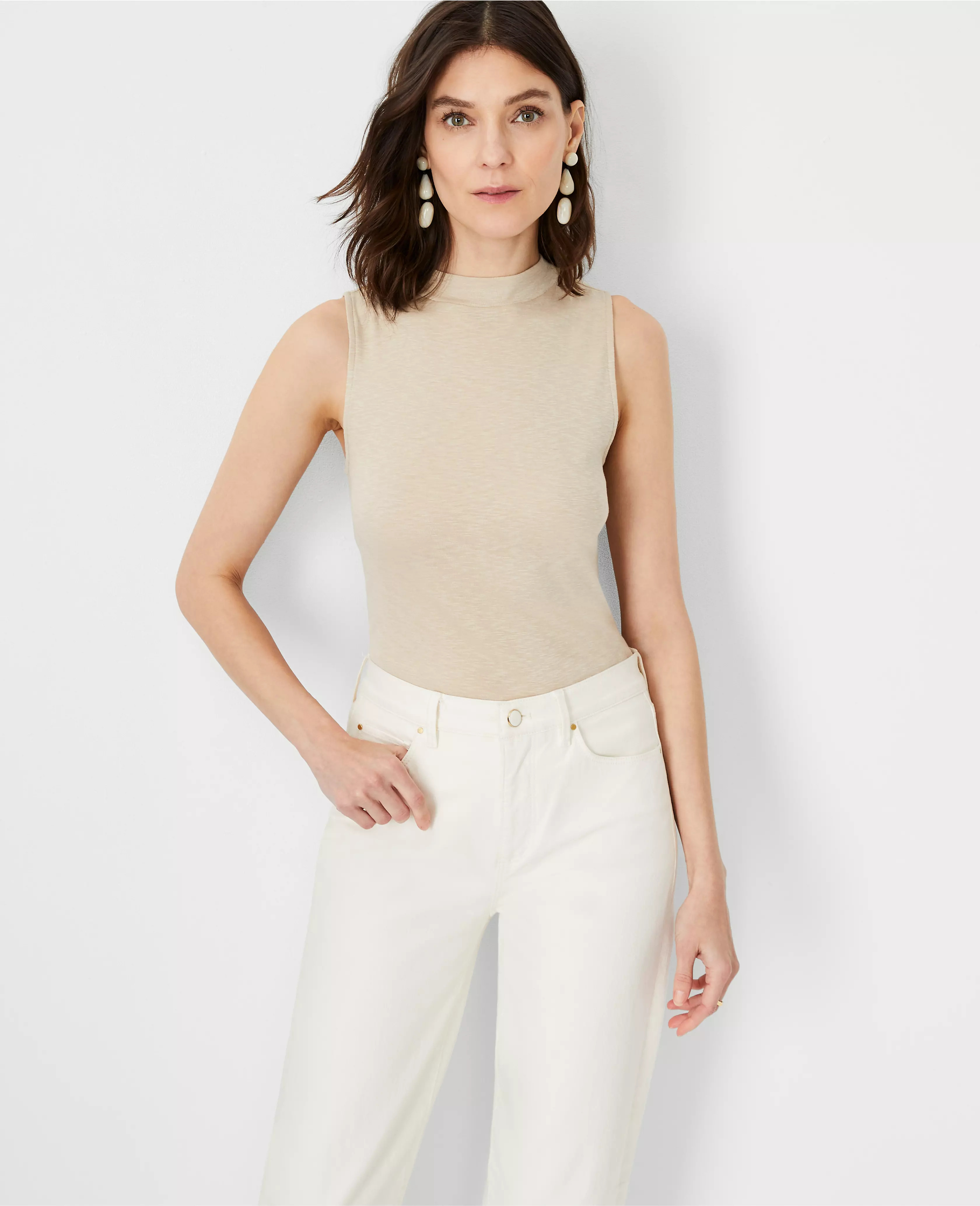 Sleeveless Mock Neck Top | Ann Taylor (US)