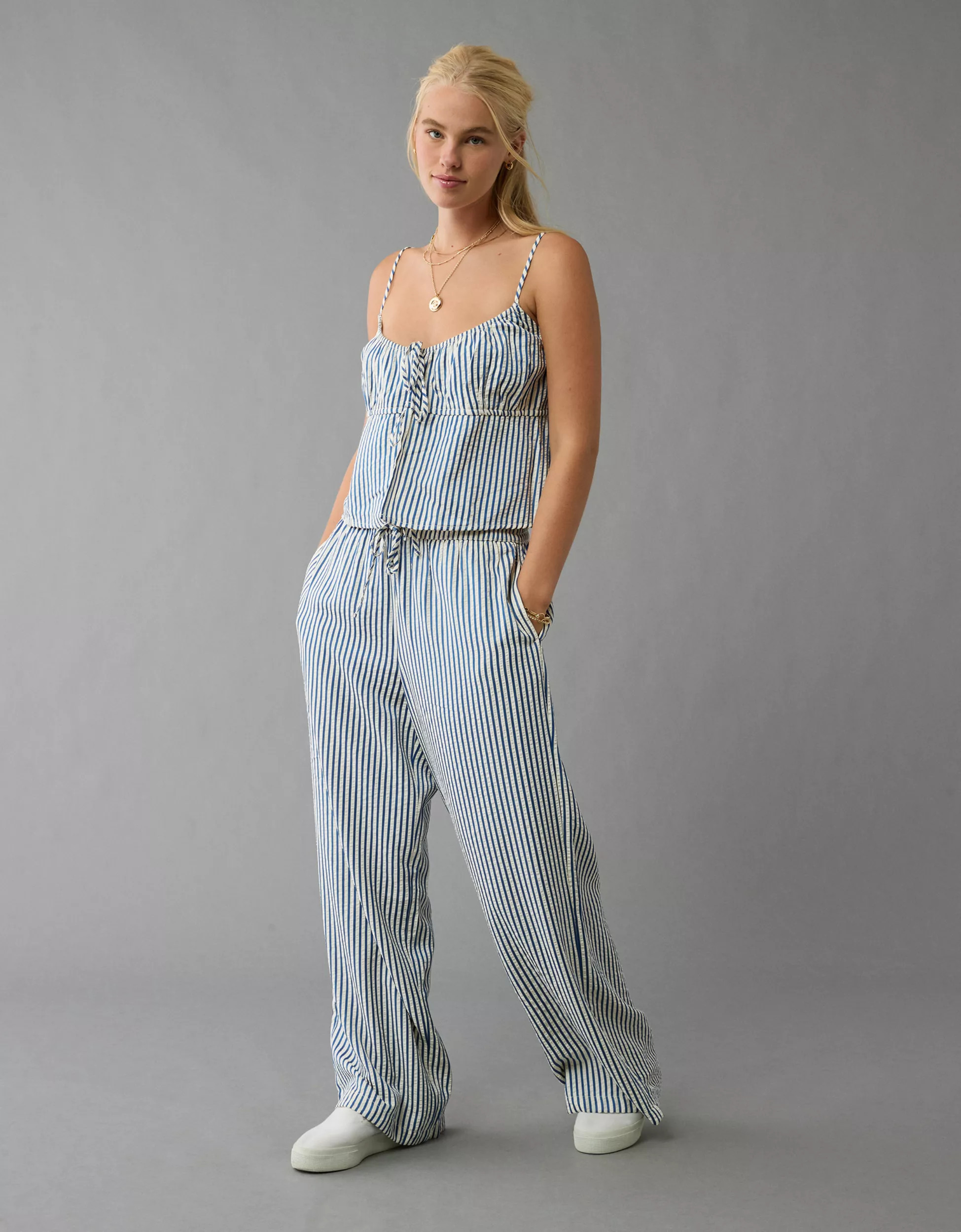 AE High-Waisted Seersucker Pant | American Eagle Outfitters (US & CA)